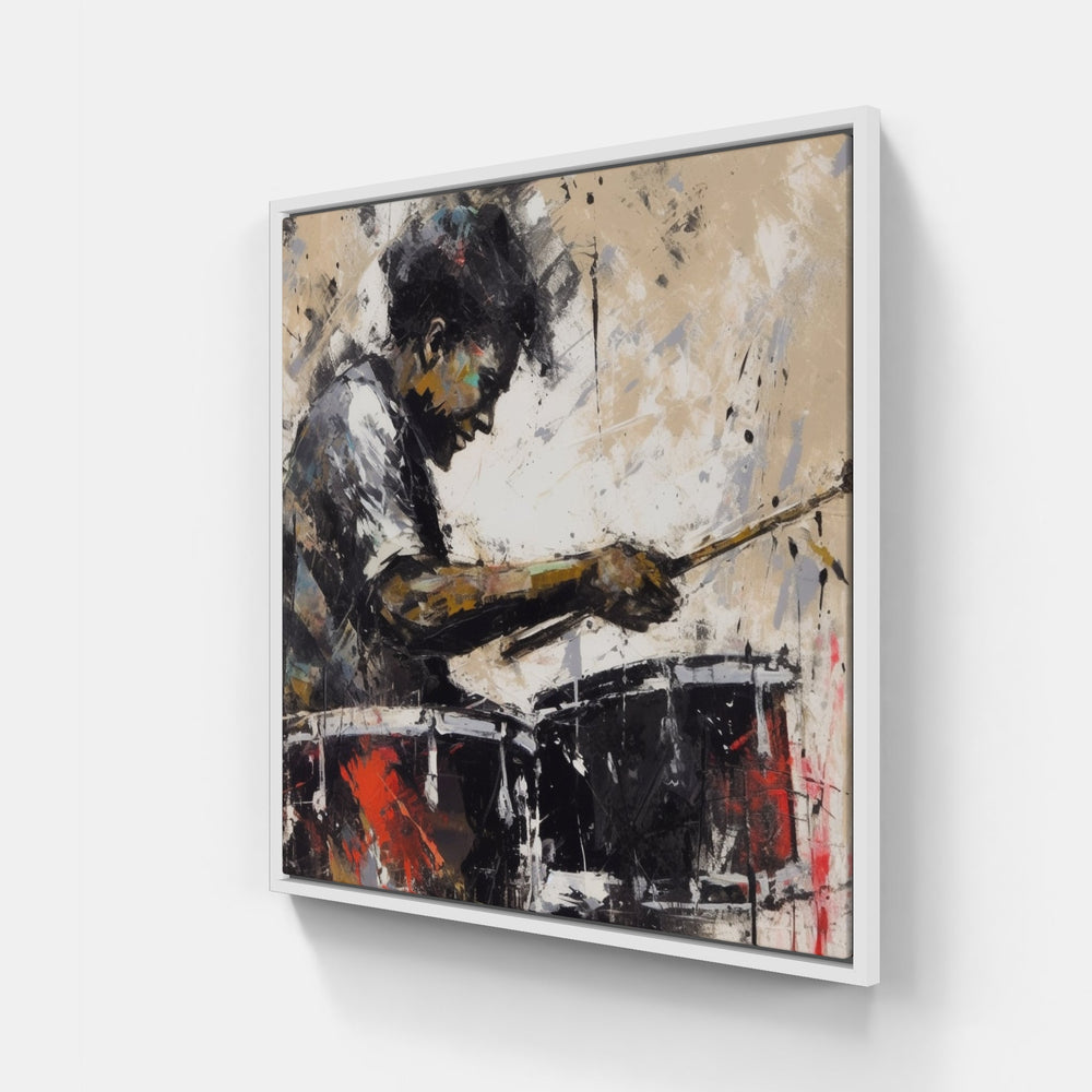 Dazzling Drum Cadence-Canvas-artwall-20x20 cm-White-Artwall