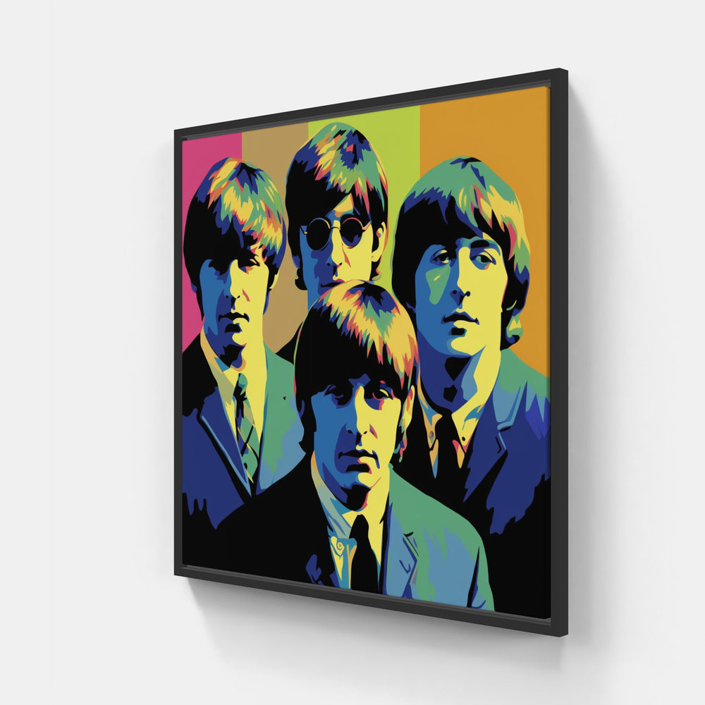 The Beatles pop dance-Canvas-artwall-20x20 cm-Black-Artwall