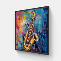 Captivating Saxophone Ensemble-Canvas-artwall-20x20 cm-Black-Artwall