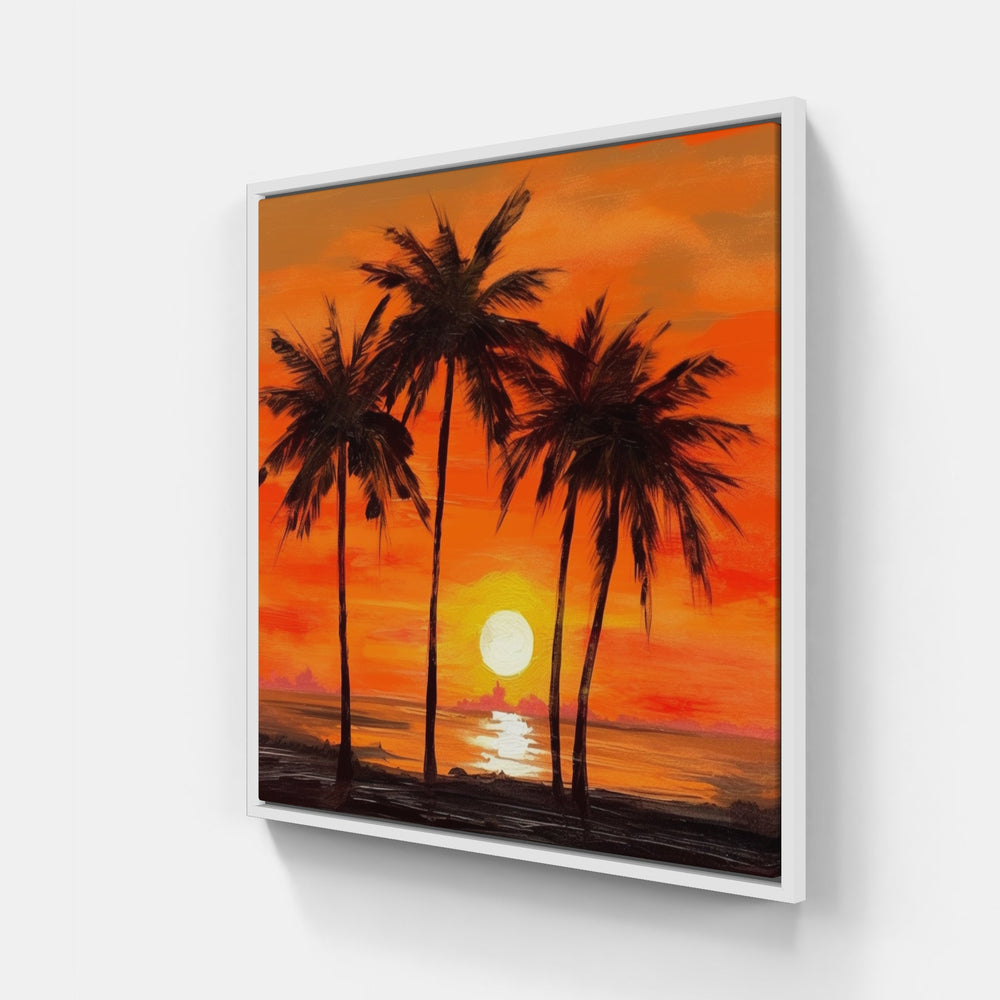 Silhouettes of the Sunset-Canvas-artwall-20x20 cm-White-Artwall