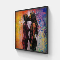 Eternal Embrace Passion Harmony-Canvas-artwall-20x20 cm-Black-Artwall