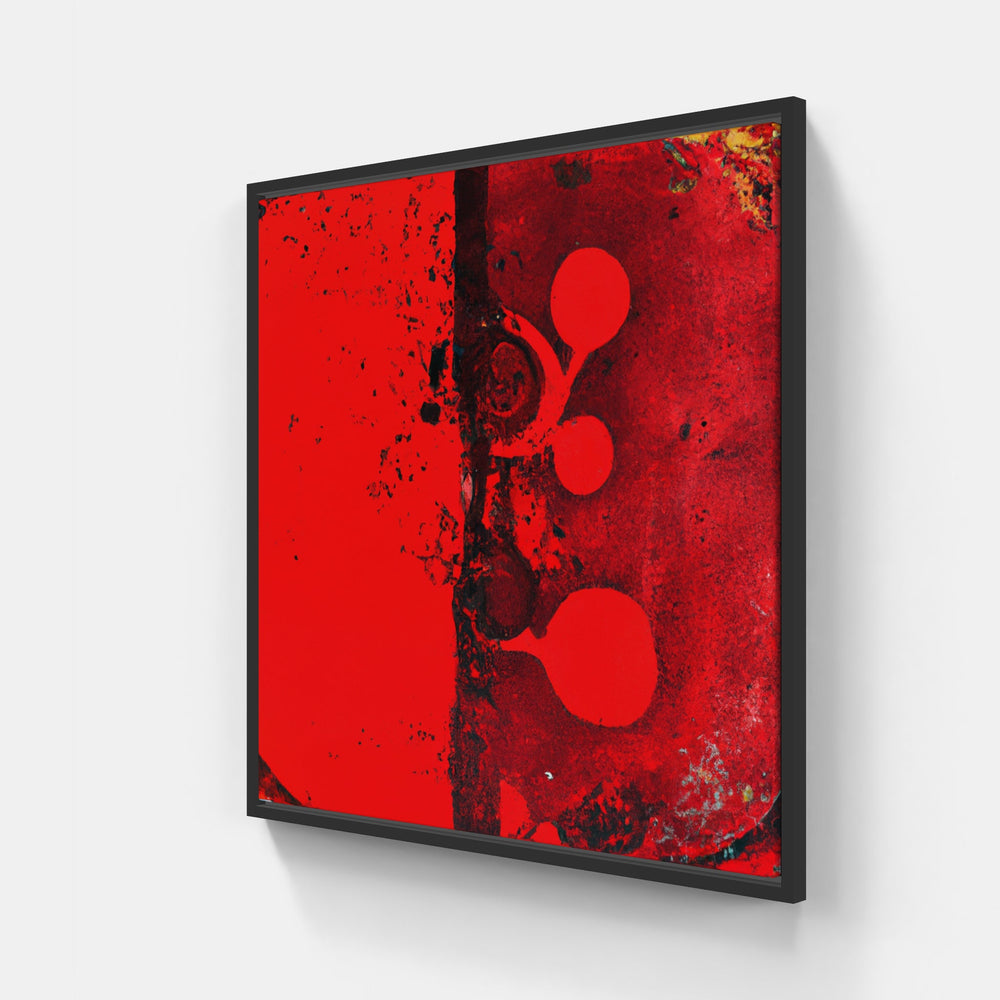 Red rose bloom-Canvas-artwall-20x20 cm-Black-Artwall