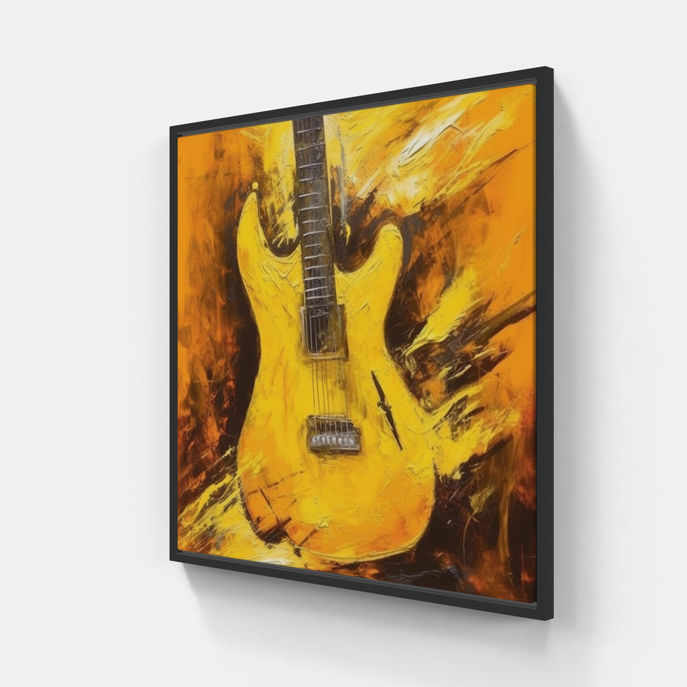 Radiant Guitar Aura-Canvas-artwall-20x20 cm-Black-Artwall