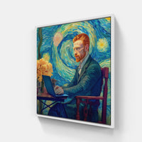 Van Gogh's Whirling Sky-Canvas-artwall-20x20 cm-White-Artwall