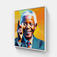 Nelson Mandela fight-Canvas-artwall-20x20 cm-White-Artwall