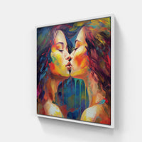 Amorous Love Embrace Devotion-Canvas-artwall-20x20 cm-White-Artwall