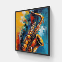 Melancholic Saxophone Tunes-Canvas-artwall-20x20 cm-Black-Artwall