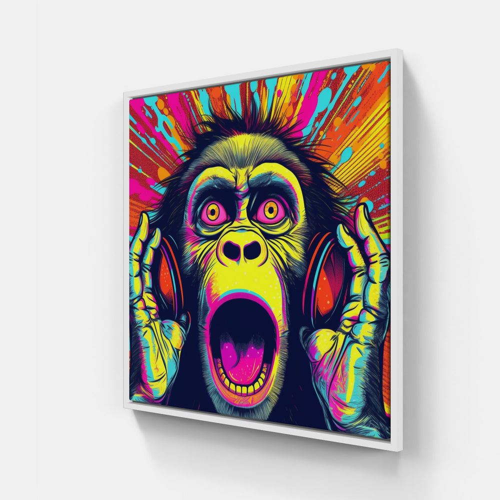 Whimsy Monkey Masterpiece-Canvas-artwall-20x20 cm-White-Artwall