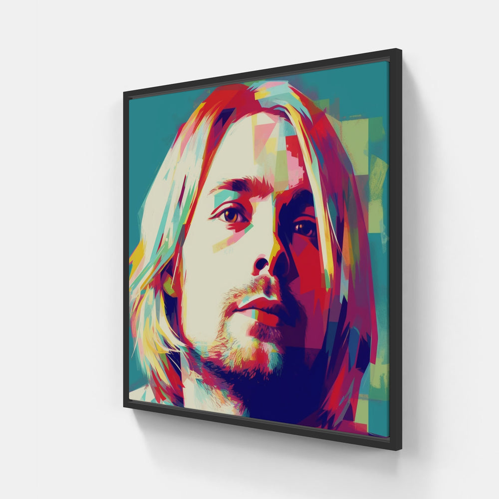 Kurt Cobain Rock-Canvas-artwall-20x20 cm-Black-Artwall