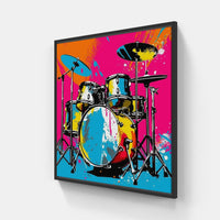 Drumming Masterpiece-Canvas-artwall-20x20 cm-Black-Artwall