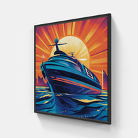 Tranquil Waters Graceful Boat-Canvas-artwall-20x20 cm-Black-Artwall