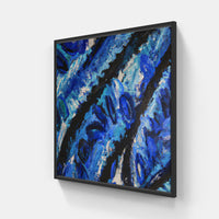 Blues on time fade-Canvas-artwall-20x20 cm-Black-Artwall