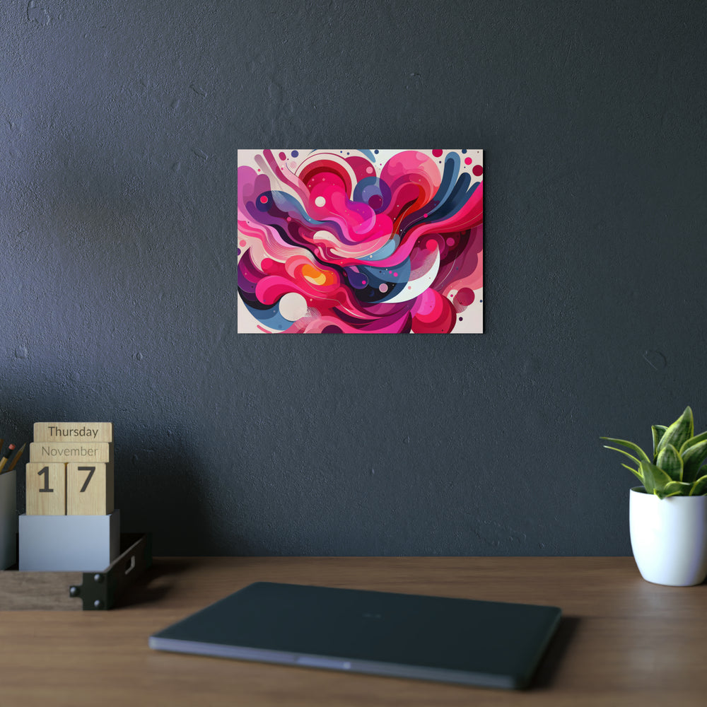 Vague rose ciel- Tableau aluminium