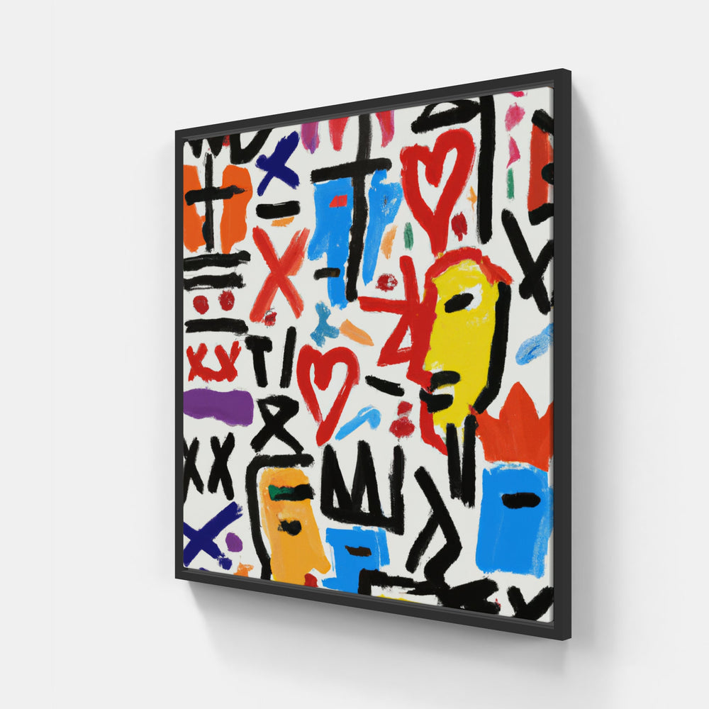 Basquiat sparks joy-Canvas-artwall-20x20 cm-Black-Artwall