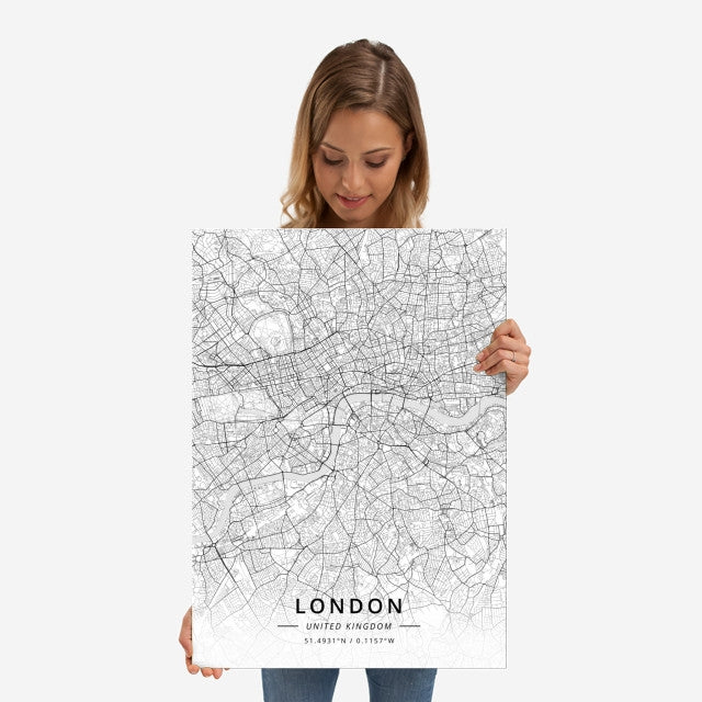 London Map Metal Poster