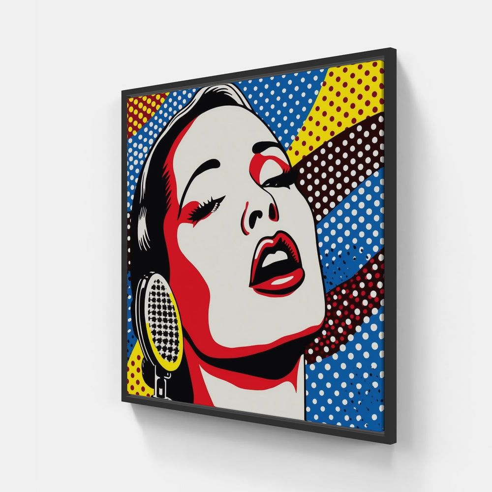 Passionate Singer Rhapsody-Canvas-artwall-20x20 cm-Black-Artwall