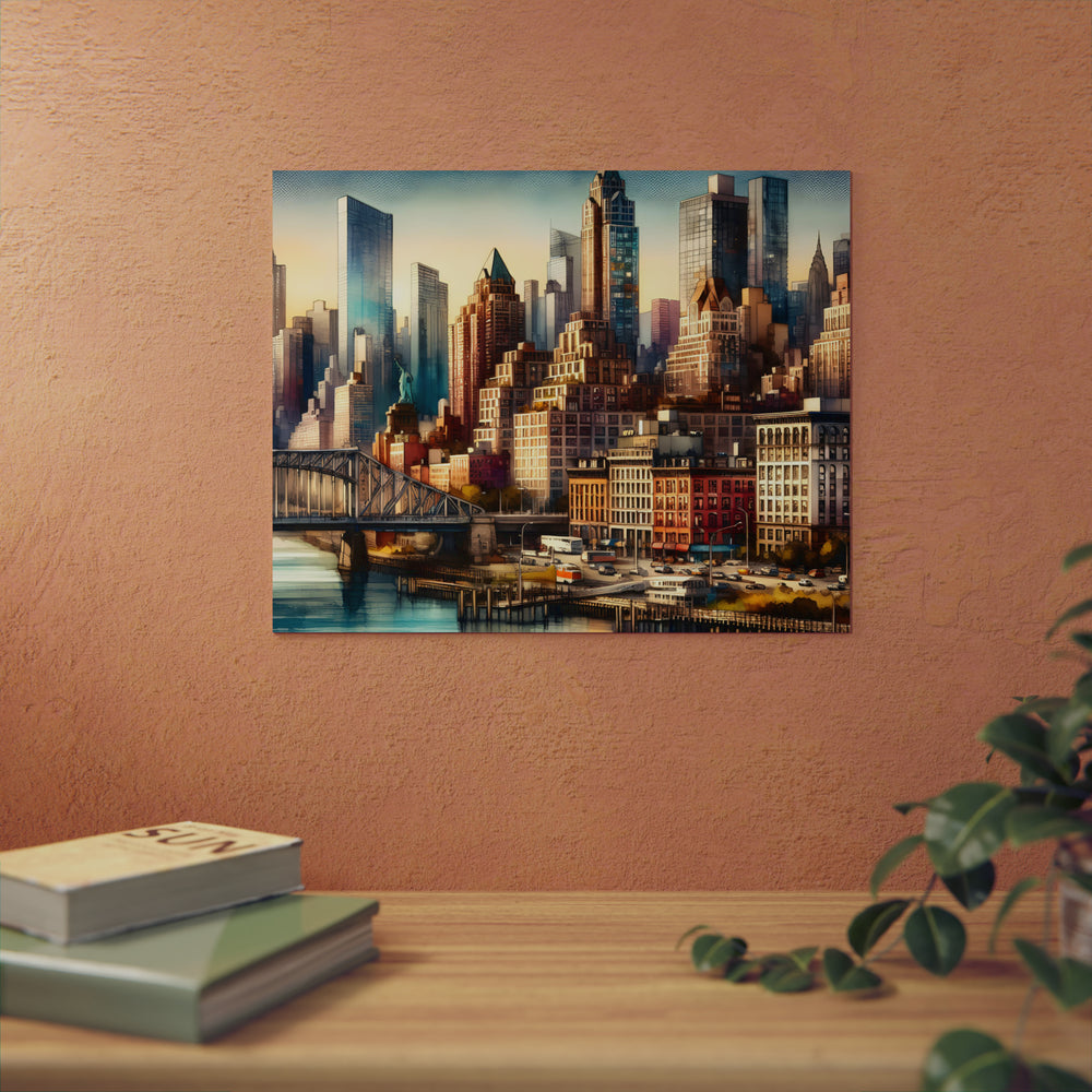 New-York Amour Eternel.- Tableau aluminium