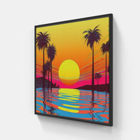 Majestic Sunset Scenery-Canvas-artwall-20x20 cm-Black-Artwall