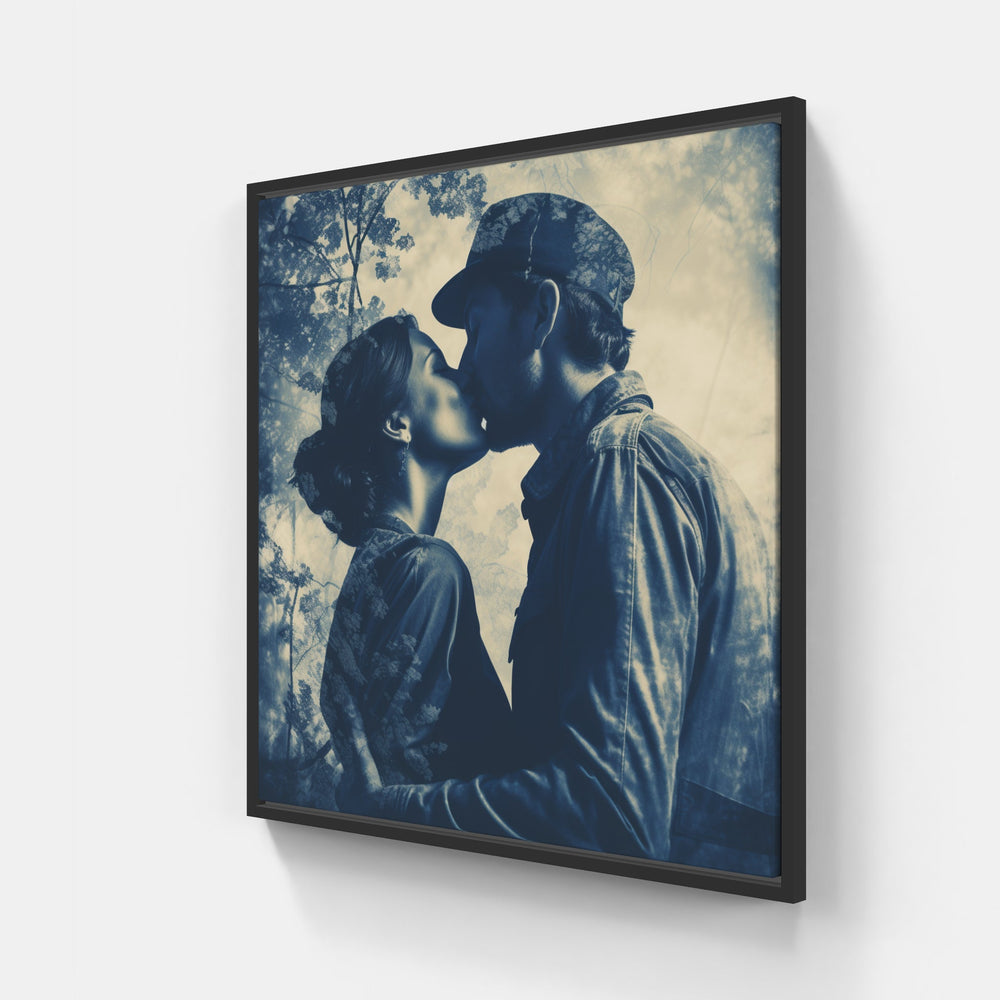 Captivating Cyanotype Impressions-Canvas-artwall-20x20 cm-Black-Artwall
