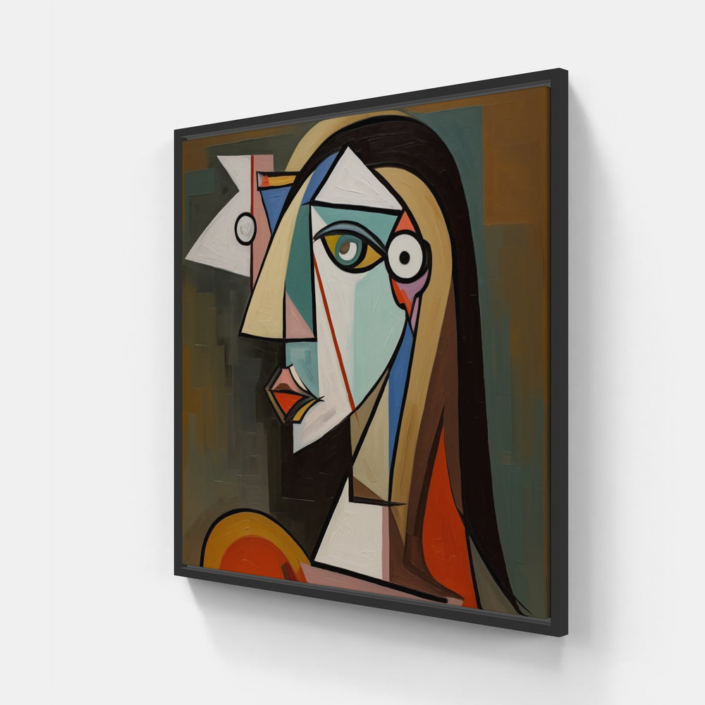 Pablo's Cubist Vision-Canvas-artwall-20x20 cm-Black-Artwall