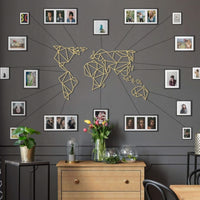 World Map Gold Metal Wall Decoration