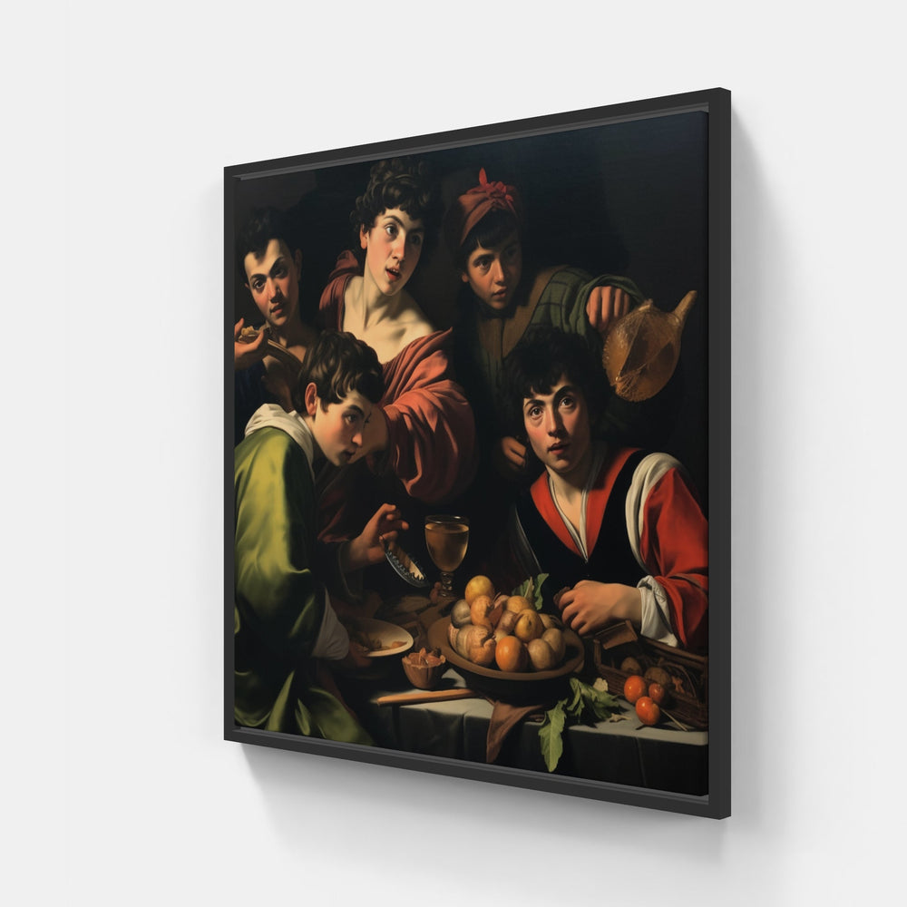 Vivid Caravaggio Awakening-Canvas-artwall-20x20 cm-Black-Artwall