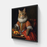 Italian Cat-Canvas-artwall-20x20 cm-Black-Artwall