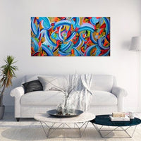 Autumn Blue Abstract Painting