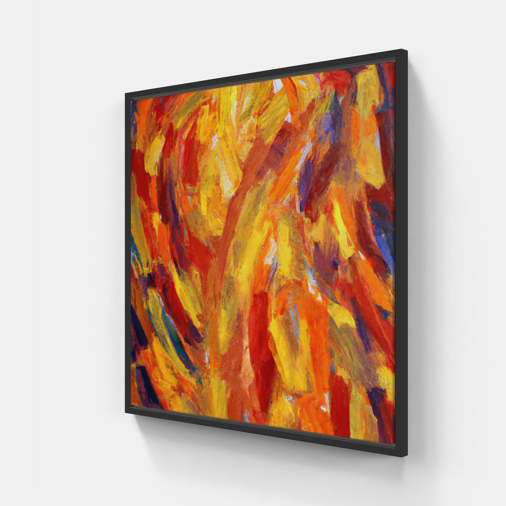 Orange time flies-Canvas-artwall-20x20 cm-Black-Artwall