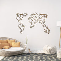 World map wood wall art