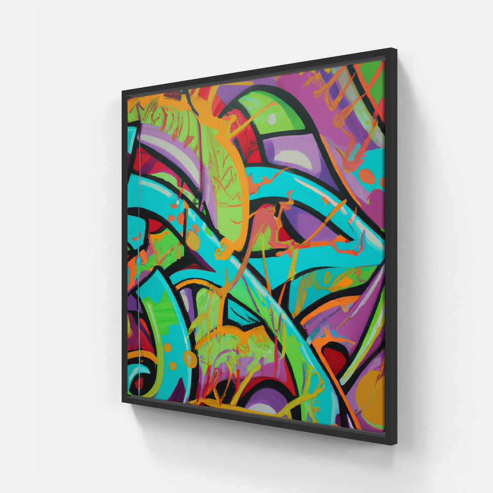 Graffiti Urban Mural Art-Canvas-artwall-20x20 cm-Black-Artwall