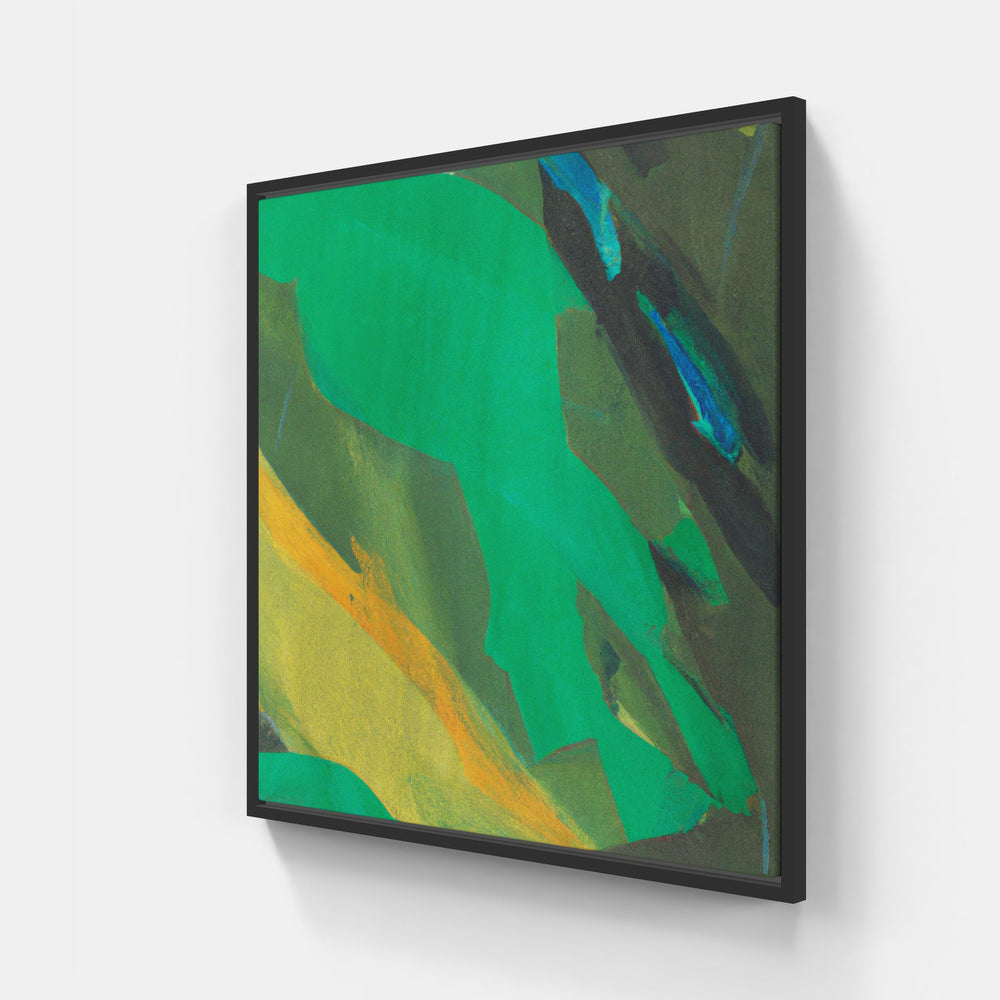 Green living dreaming-Canvas-artwall-20x20 cm-Black-Artwall