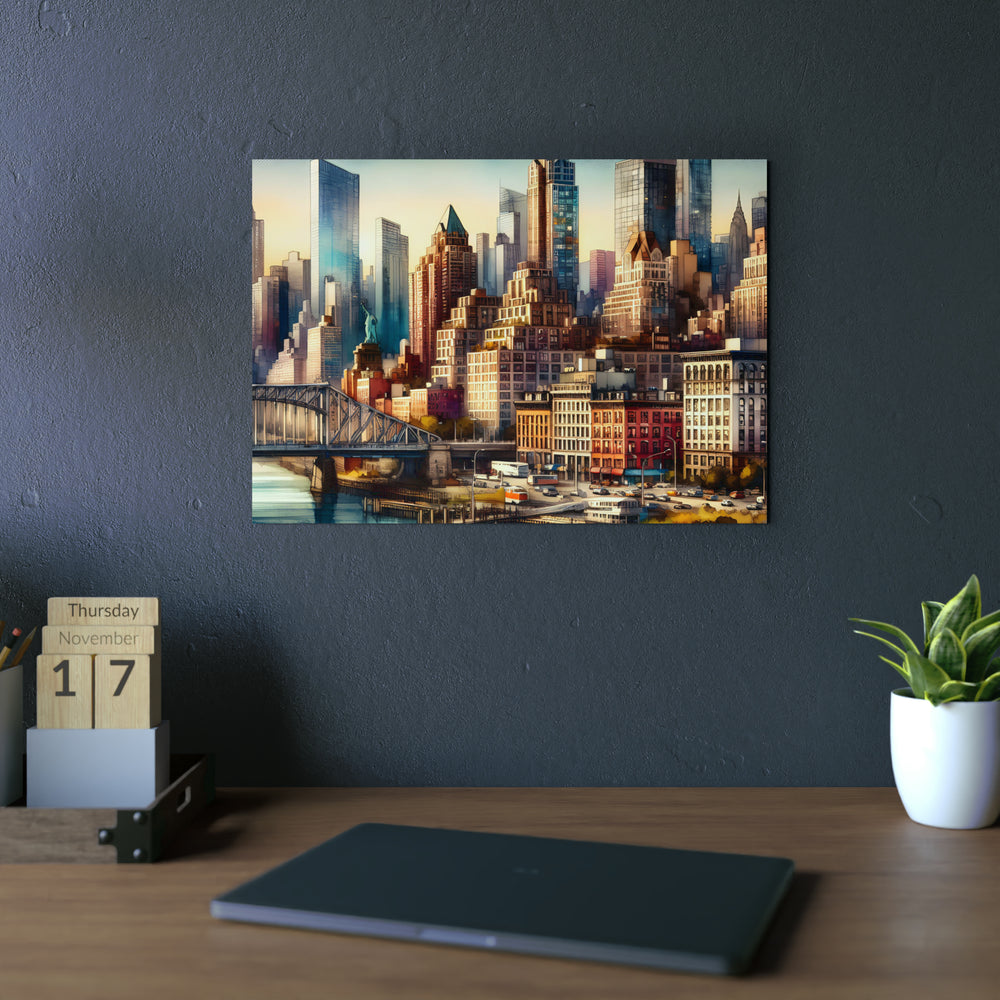 New-York Amour Eternel.- Tableau aluminium