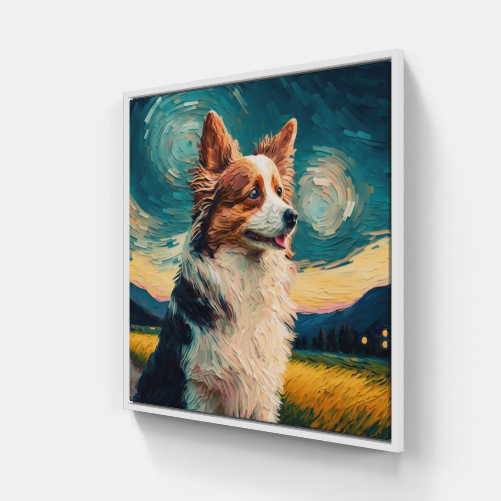 Dog Love Joy Smile-Canvas-artwall-20x20 cm-White-Artwall