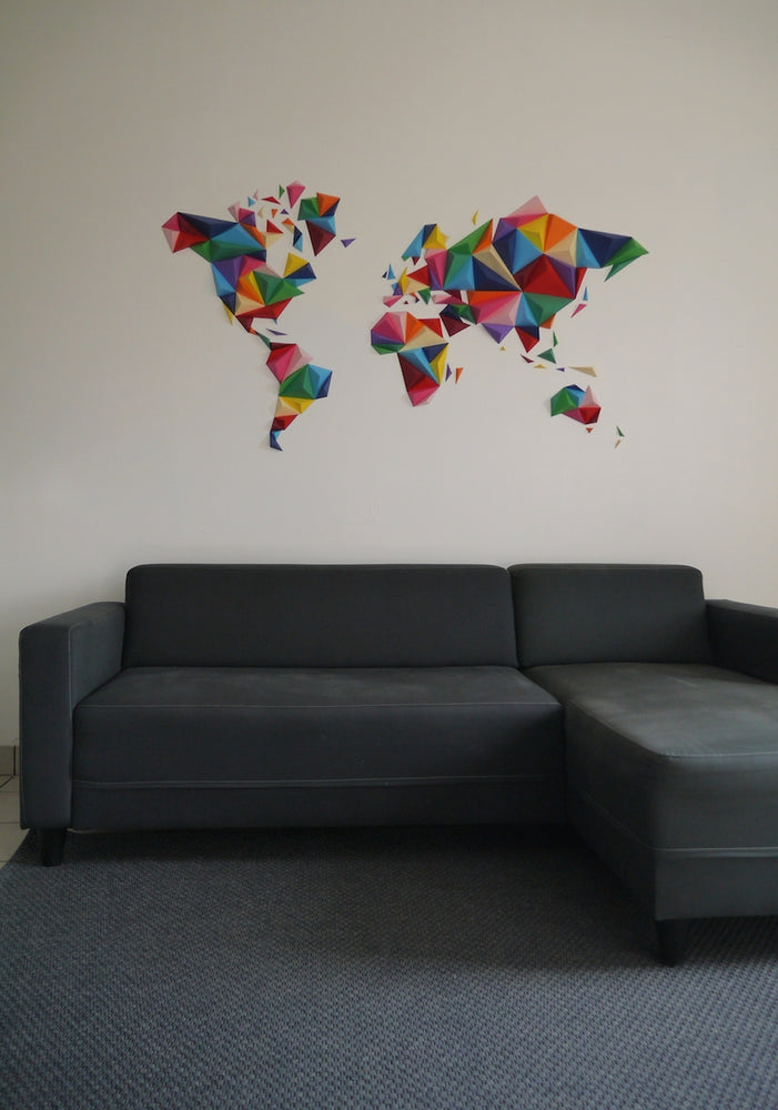 Multicolor Worldmap Paper decoration