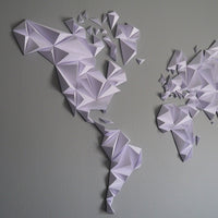 White World Map Paper Decoration