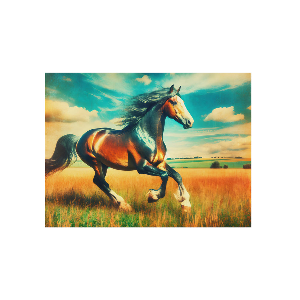 Cheval galope sautant- Tableau aluminium