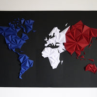 Carte du monde papier tricolore