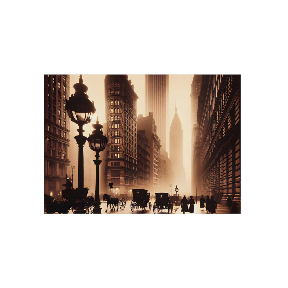 New-York, amour, vies, brume.- Tableau aluminium