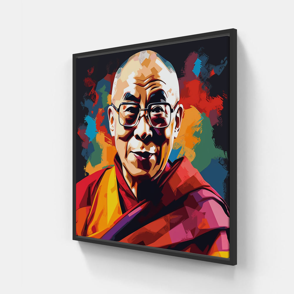 Dalai Lama-Canvas-artwall-20x20 cm-Black-Artwall