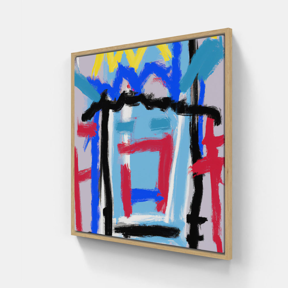 Basquiat paints on time-Canvas-artwall-20x20 cm-Wood-Artwall