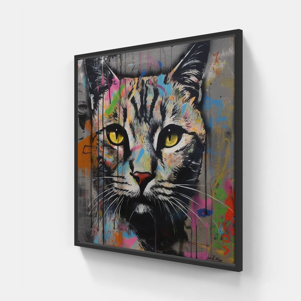 Cat fur soft-Canvas-artwall-20x20 cm-Black-Artwall