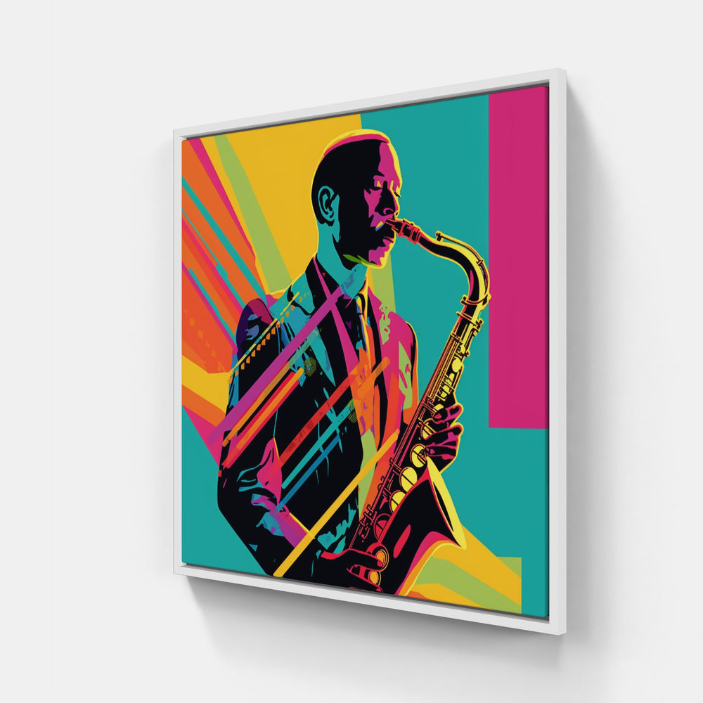 Melodic Saxophone Harmony-Canvas-artwall-20x20 cm-White-Artwall