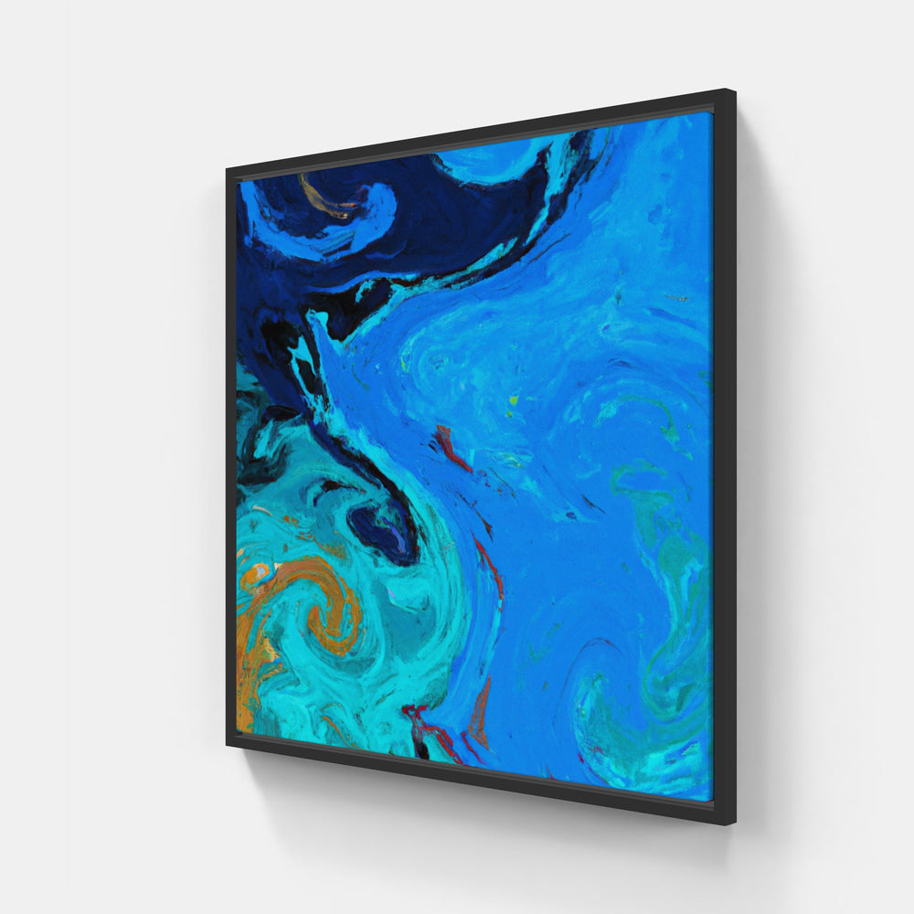 Blue time fades away-Canvas-artwall-20x20 cm-Black-Artwall