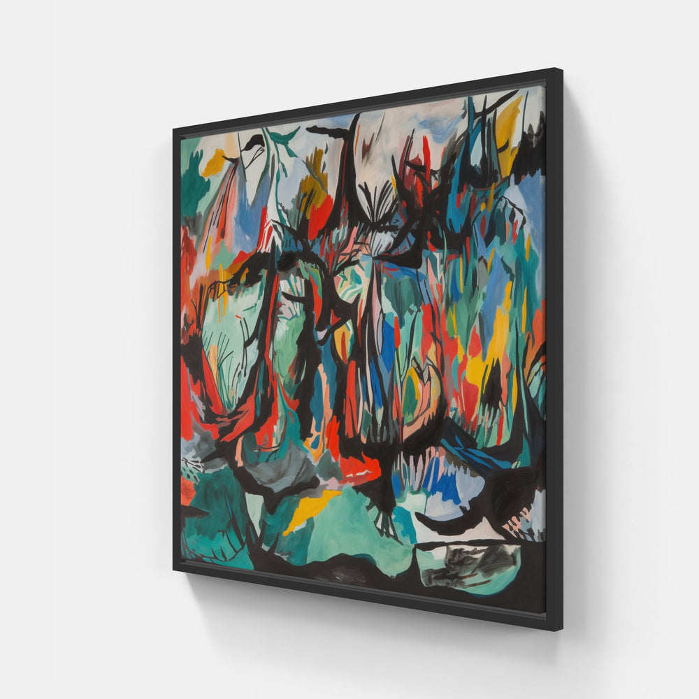 #32109 Abstract Momentum-Canvas-artwall-20x20 cm-Black-Artwall