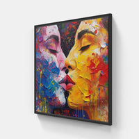 Amorous Embrace Devotion Connection-Canvas-artwall-20x20 cm-Black-Artwall