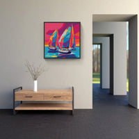 Seaside Escape Tranquil Boat-Canvas-artwall-Artwall