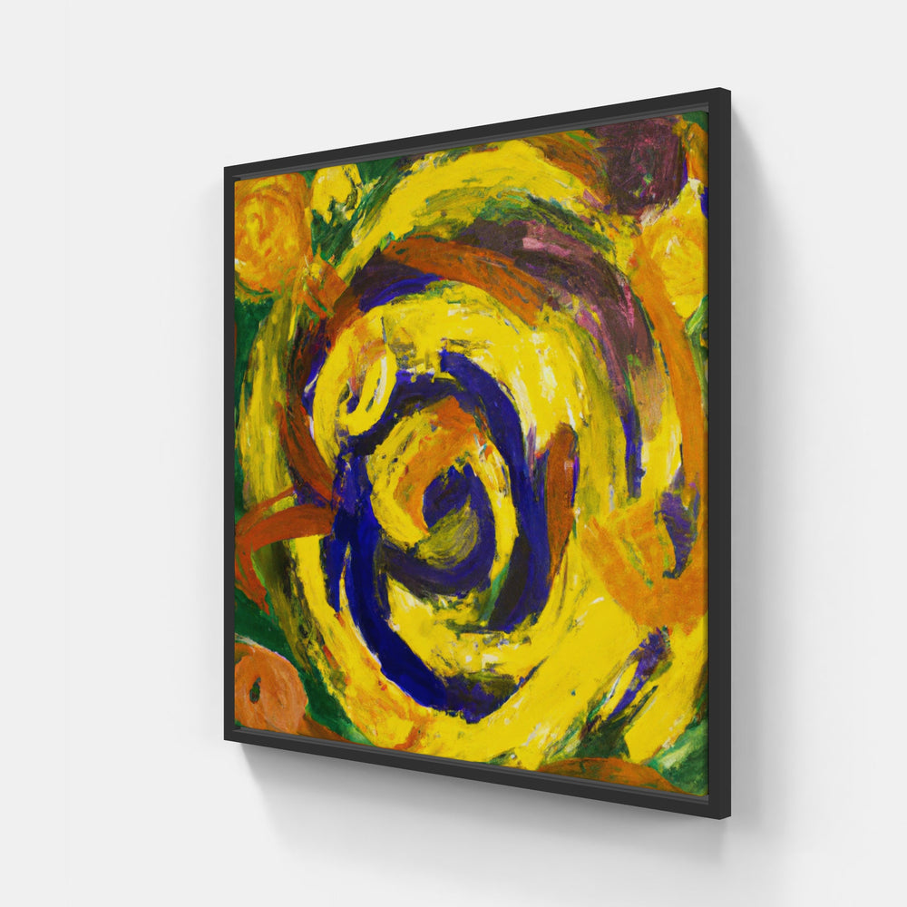 Yellow love shines-Canvas-artwall-20x20 cm-Black-Artwall