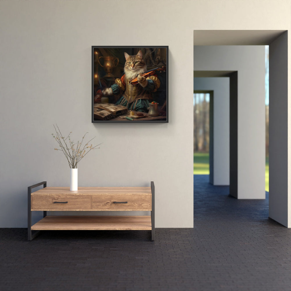 Cat and sing-Canvas-artwall-Artwall