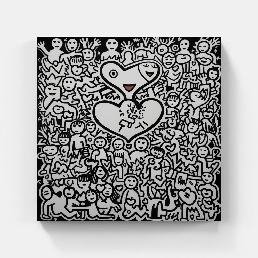 Doodle doodle doo - Canvas - - Artwall and co